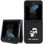 Karl Lagerfeld Funda rígida Saffiano Karl & Choupette Pin para Samsung Galaxy Z Flip5, negra