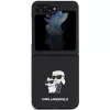 Karl Lagerfeld Funda rígida Saffiano Karl & Choupette Pin para Samsung Galaxy Z Flip5, negra