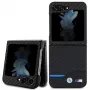 BMW M Collection Tapa trasera de piel y carbono para Samsung Galaxy Z Flip5 - Negra