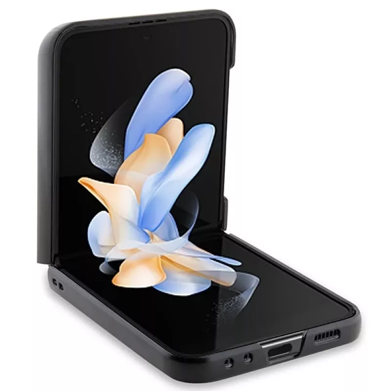 BMW M Collection Tapa trasera de piel y carbono para Samsung Galaxy Z Flip5 - Negra