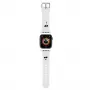 Karl Lagerfeld Correa KLAWMSLKCNH para Apple Watch 38/40/41mm blanca de goma 3D con cabezas de Karl & Choupette