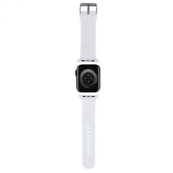 Karl Lagerfeld Correa de goma 3D con cabezas de Karl & Choupette NFT para Apple Watch 42/44/45/49mm blanca