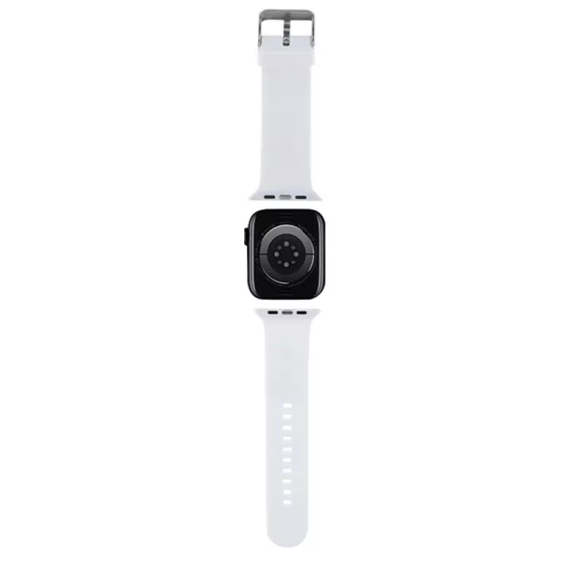 Karl Lagerfeld Correa de goma 3D con cabezas de Karl & Choupette NFT para Apple Watch 42/44/45/49mm blanca