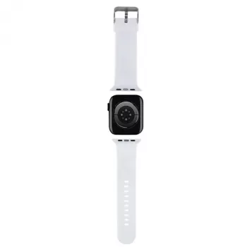 Karl Lagerfeld Correa de goma 3D con cabeza de Choupette para Apple Watch 42/44/45/49mm blanca