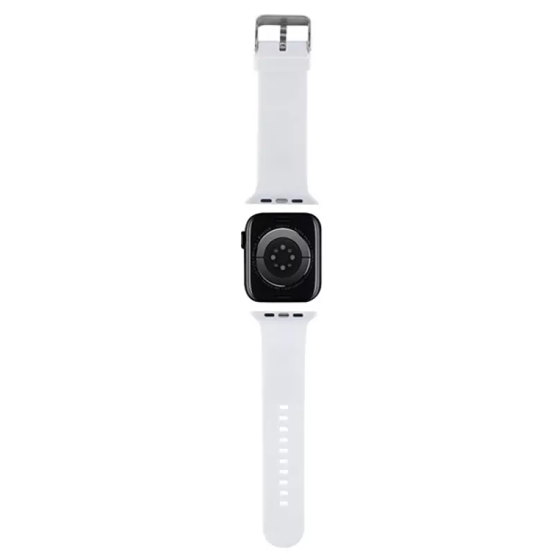 Karl Lagerfeld Correa de goma 3D con cabeza de Choupette para Apple Watch 42/44/45/49mm blanca