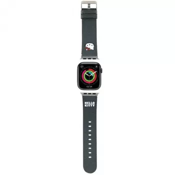 Hello Kitty HKAWMPGKHK Correa para Apple Watch 38/40/41mm negra de silicona