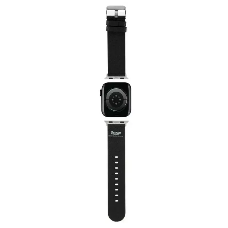 Hello Kitty HKAWMPSAPSK Correa para Apple Watch 38/40/41mm Negra Silicona Heads & Bows Muster