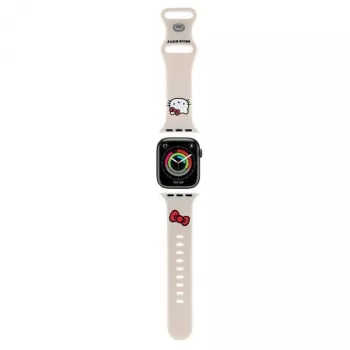 Hello Kitty HKAWMSCHBLE Correa de silicona para Apple Watch 38/40/41mm - Beige