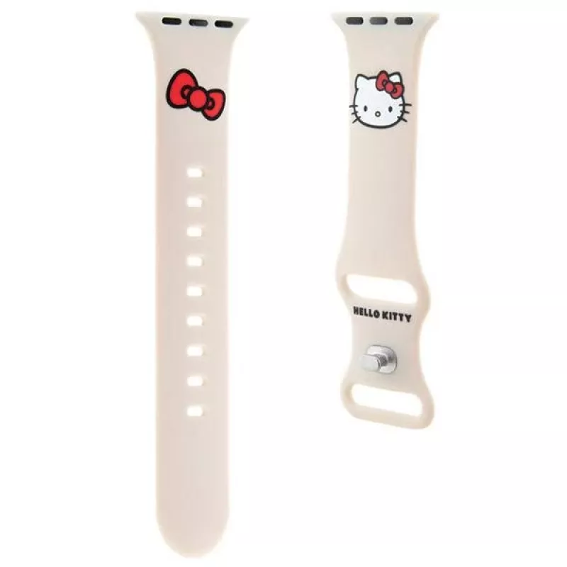 Hello Kitty HKAWMSCHBLE Correa de silicona para Apple Watch 38/40/41mm - Beige