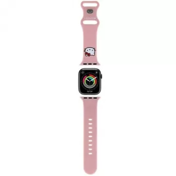 Hello Kitty HKAWMSCHBLP Correa de silicona para Apple Watch 38/40/41mm Rosa
