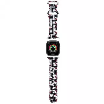 Hello Kitty HKAWMSDIESK Correa para Apple Watch 38/40/41mm Negra Silicona Heads & Stripes