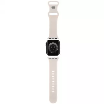 Hello Kitty HKAWMSDGPTE Correa para Apple Watch 38/40/41mm Beige Silicona Graffiti Tags
