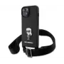 Karl Lagerfeld Funda Saffiano Case Metal Ikonik para iPhone 15 Negra