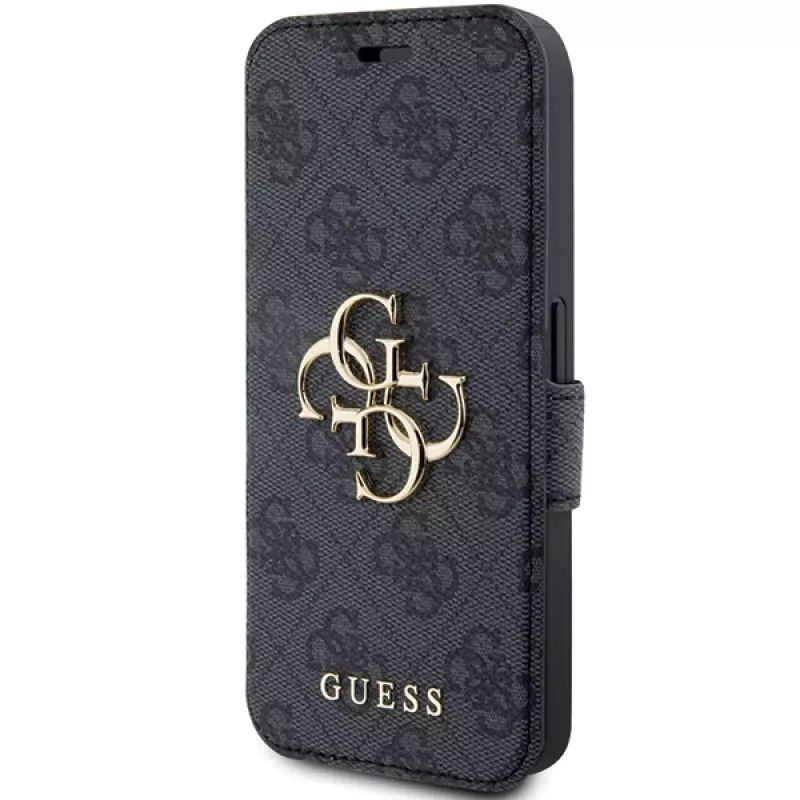 Guess GUBKP15L4GMGGR iPhone 15 Pro 6,1 pulgadas Funda tipo libro Gris 4G Metal Logo