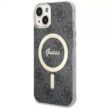 Guess GUHMP15MH4STK Funda rígida para iPhone 15 Plus/14 Plus 6,7 pulgadas Negra MagSafe 4G