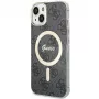Guess GUHMP15MH4STK Funda rígida para iPhone 15 Plus/14 Plus 6,7 pulgadas Negra MagSafe 4G