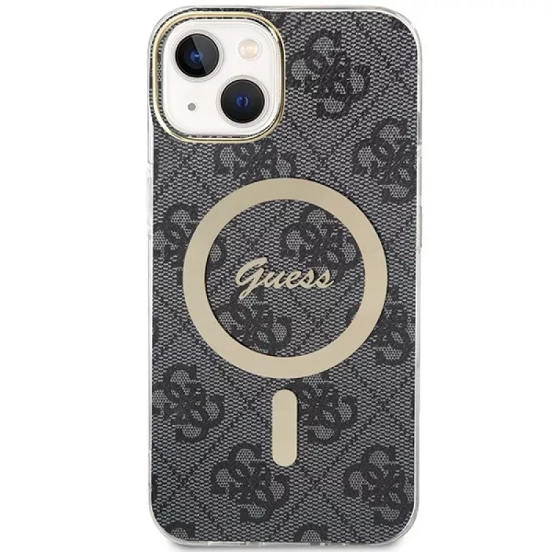 Guess GUHMP15MH4STK Funda rígida para iPhone 15 Plus/14 Plus 6,7 pulgadas Negra MagSafe 4G