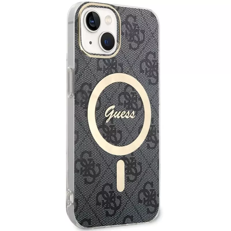 Guess GUHMP15MH4STK Funda rígida para iPhone 15 Plus/14 Plus 6,7 pulgadas Negra MagSafe 4G