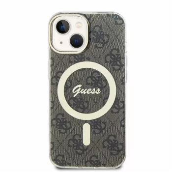 Guess GUHMP15SH4STW iPhone 15 / 14 / 13 6,1 pulgadas Funda rígida Marrón IML 4G MagSafe