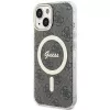 Guess GUHMP15MH4STW Funda rígida IML MagSafe para iPhone 15 Plus / 14 Plus 6,7 pulgadas Marrón