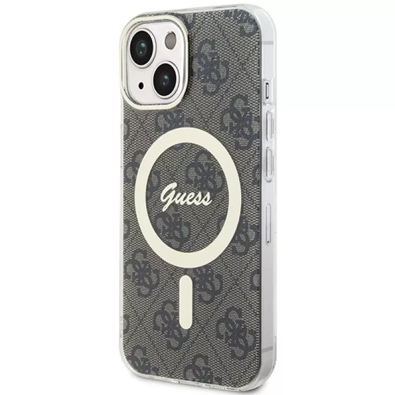 Guess GUHMP15MH4STW Funda rígida IML MagSafe para iPhone 15 Plus / 14 Plus 6,7 pulgadas Marrón