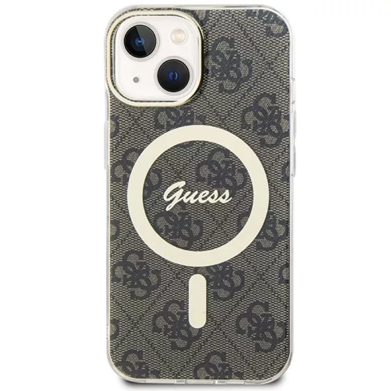 Guess GUHMP15MH4STW Funda rígida IML MagSafe para iPhone 15 Plus / 14 Plus 6,7 pulgadas Marrón