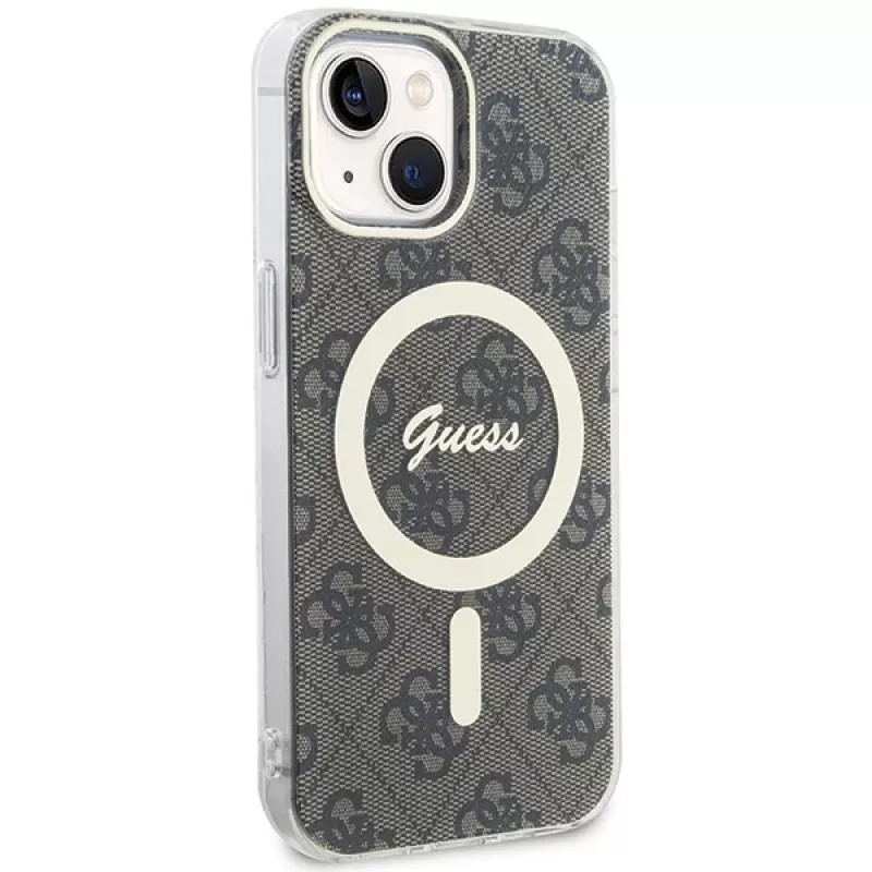 Guess GUHMP15MH4STW Funda rígida IML MagSafe para iPhone 15 Plus / 14 Plus 6,7 pulgadas Marrón