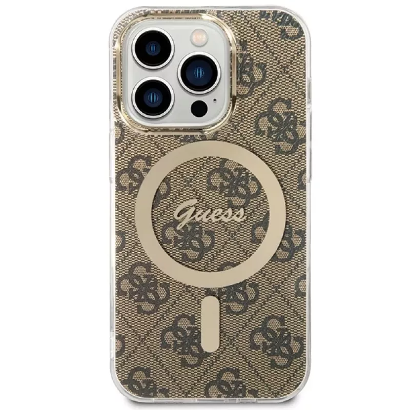 Guess GUHMP15LH4STW Funda rígida para Apple iPhone 15 Pro 6,1 pulgadas Marrón IML 4G MagSafe