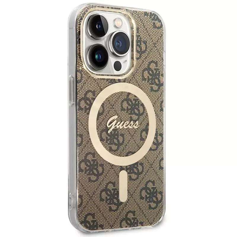 Guess GUHMP15LH4STW Funda rígida para Apple iPhone 15 Pro 6,1 pulgadas Marrón IML 4G MagSafe