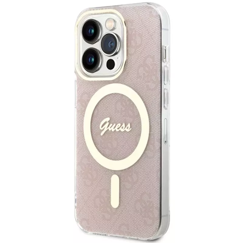 Guess GUHMP15LH4STP Funda rígida para Apple iPhone 15 Pro 6,1 pulgadas Rosa IML 4G MagSafe