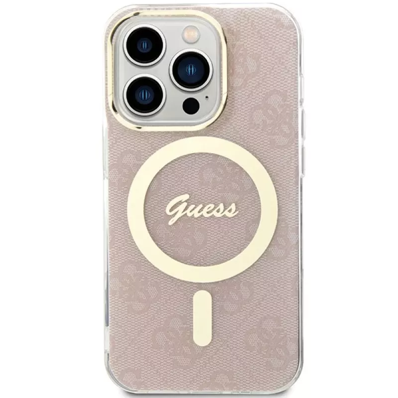 Guess GUHMP15LH4STP Funda rígida para Apple iPhone 15 Pro 6,1 pulgadas Rosa IML 4G MagSafe