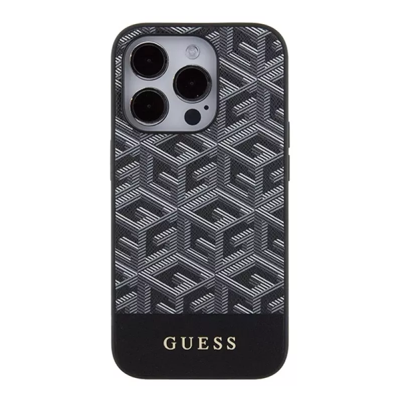 Guess GUHMP15XHGCFSEK iPhone 15 Pro Max 6,7 Negra Funda rígida GCube Stripes MagSafe