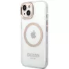 Guess GUHMP15MHTRMD Funda rígida Metal Outline para iPhone 15 Plus / 14 Plus 6,7 pulgadas Dorada con MagSafe