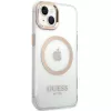 Guess GUHMP15MHTRMD Funda rígida Metal Outline para iPhone 15 Plus / 14 Plus 6,7 pulgadas Dorada con MagSafe