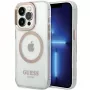 Guess GUHMP15LHTRMD Funda rígida Metal Outline para Apple iPhone 15 Pro 6,1 pulgadas Dorada MagSafe