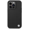 BMW BMHCP15XSILBK Funda de silicona para iPhone 15 Pro Max 6,7 pulgadas Negra con Metal Logo