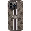 Guess GUHMP15LP4RPSW iPhone 15 Pro 6,1 pulgadas Funda rígida Marrón Rayas Impresas MagSafe