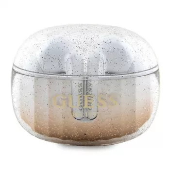 Guess Glitter Gradient Auriculares Bluetooth TWS con estuche de carga (Dorado)