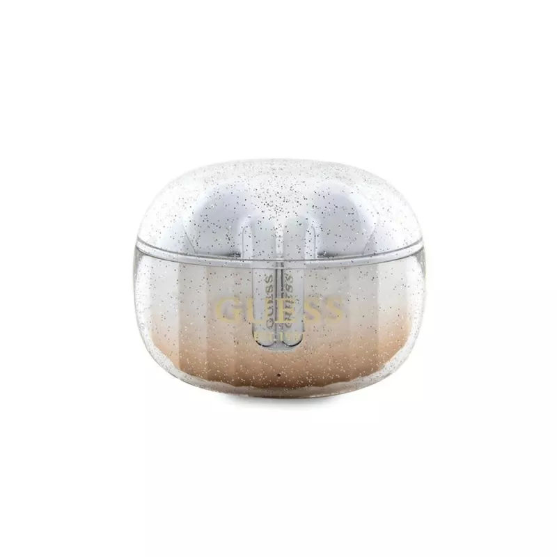 Guess Glitter Gradient Auriculares Bluetooth TWS con estuche de carga (Dorado)