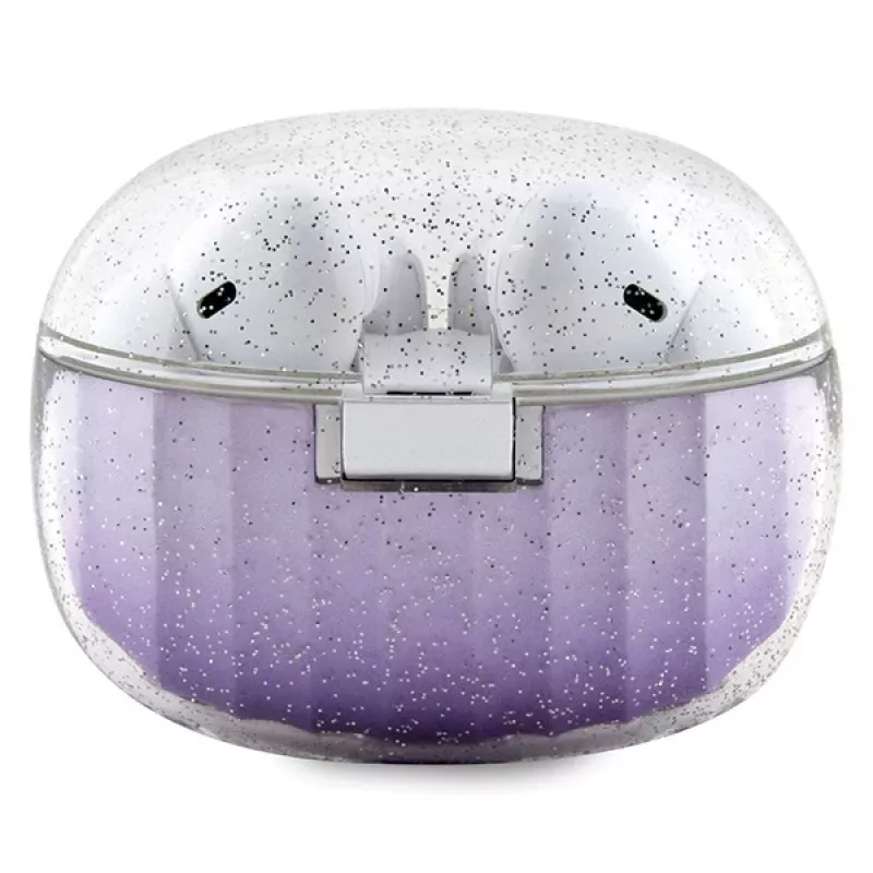 Guess Glitter Gradient Auriculares True Wireless Bluetooth con estuche de carga (Lila)