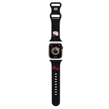 Hello Kitty HKAWMSCHBLK Correa de silicona para Apple Watch 38/40/41mm Negra