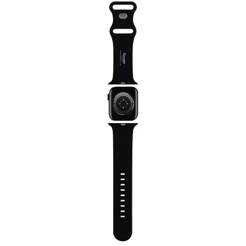 Hello Kitty HKAWLSCHBLK Correa de silicona para Apple Watch 42/44/45/49mm Negra
