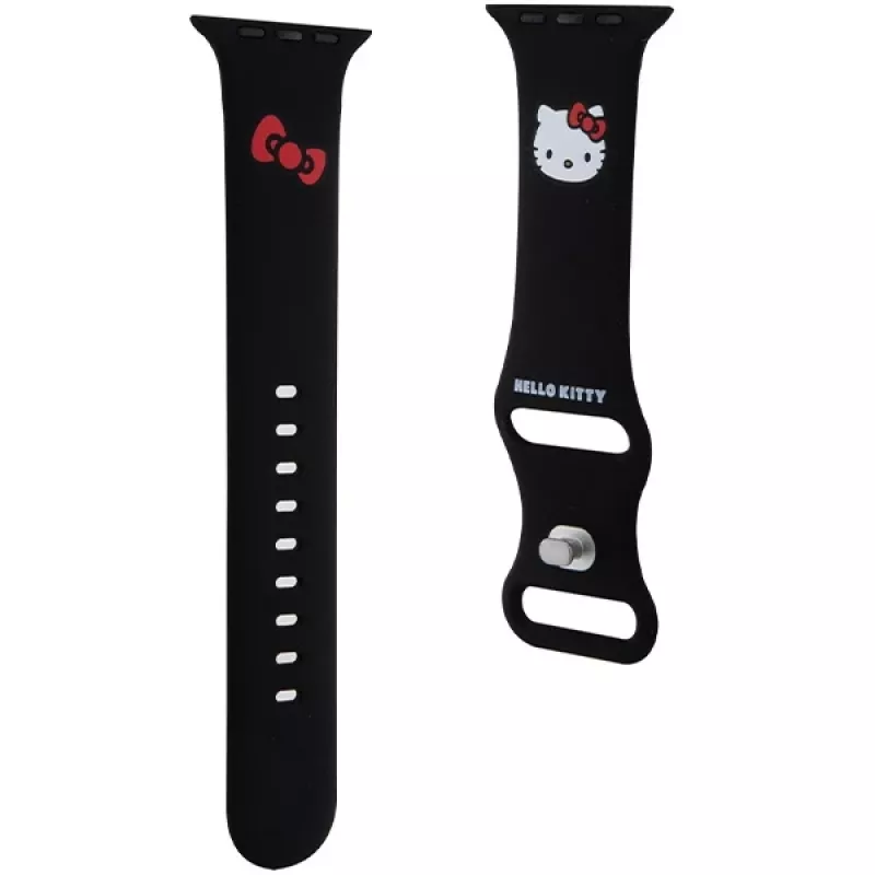 Hello Kitty HKAWLSCHBLK Correa de silicona para Apple Watch 42/44/45/49mm Negra