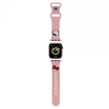 Hello Kitty HKAWLSCHBLP Correa de silicona para Apple Watch 42/44/45/49mm Rosa