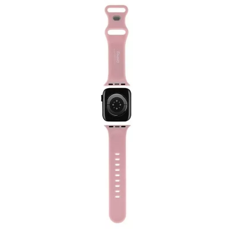 Hello Kitty HKAWLSCHBLP Correa de silicona para Apple Watch 42/44/45/49mm Rosa