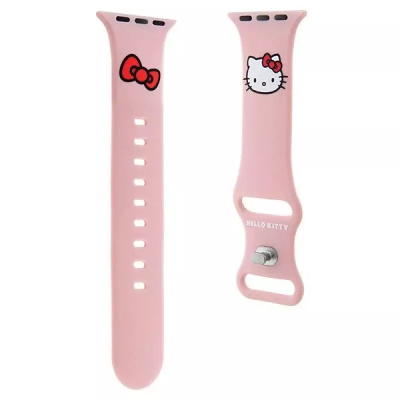 Hello Kitty HKAWLSCHBLP Correa de silicona para Apple Watch 42/44/45/49mm Rosa