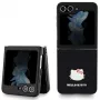 Hello Kitty HKHCZF5PGHDLMK Z Flip5 F731 Funda rígida Negra Metal Logo Kitty Head