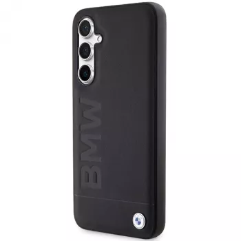 BMW S23 FE S711 funda de piel estampada en caliente negra para Samsung Galaxy S23 FE