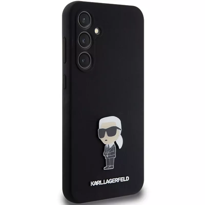 Karl Lagerfeld KLHCS23FEMHKNPK S23 FE S711 Funda protectora Negra Silicona Ikonik Metal Pin