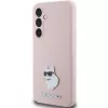 Karl Lagerfeld KLHCS23FESMHCNPP S23 FE S711 Funda Rosa Silicona Choupette Metal Pin para Samsung Galaxy S23 FE